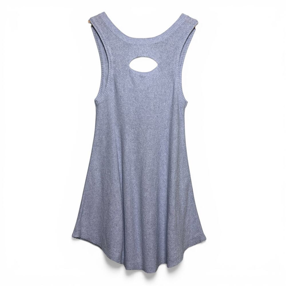 One Grey Day Knit Tunic Tank Dress Cornflower Blue Cutout Summer Spring Sz Small